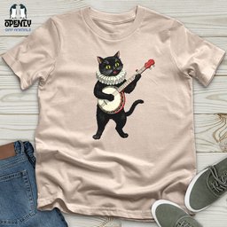 Cat Playing A Banjo Unisex T Shirt Gift For Cat Lover