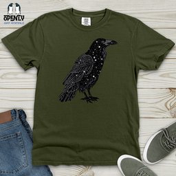 Celestial Raven Silhouette Heavy Cotton Comfort Colors Tee Gift For Animal Lover