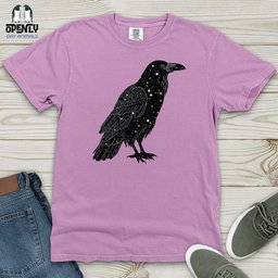 Celestial Raven Silhouette Heavy Cotton Comfort Colors Tee Gift For Animal Lover