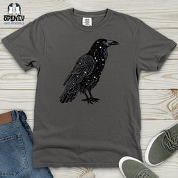 Celestial Raven Silhouette Heavy Cotton Comfort Colors Tee Gift For Animal Lover