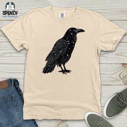 Celestial Raven Silhouette Heavy Cotton Comfort Colors Tee Gift For Animal Lover