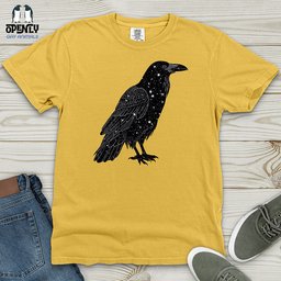 Celestial Raven Silhouette Heavy Cotton Comfort Colors Tee Gift For Animal Lover