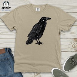 Celestial Raven Silhouette Heavy Cotton Comfort Colors Tee Gift For Animal Lover