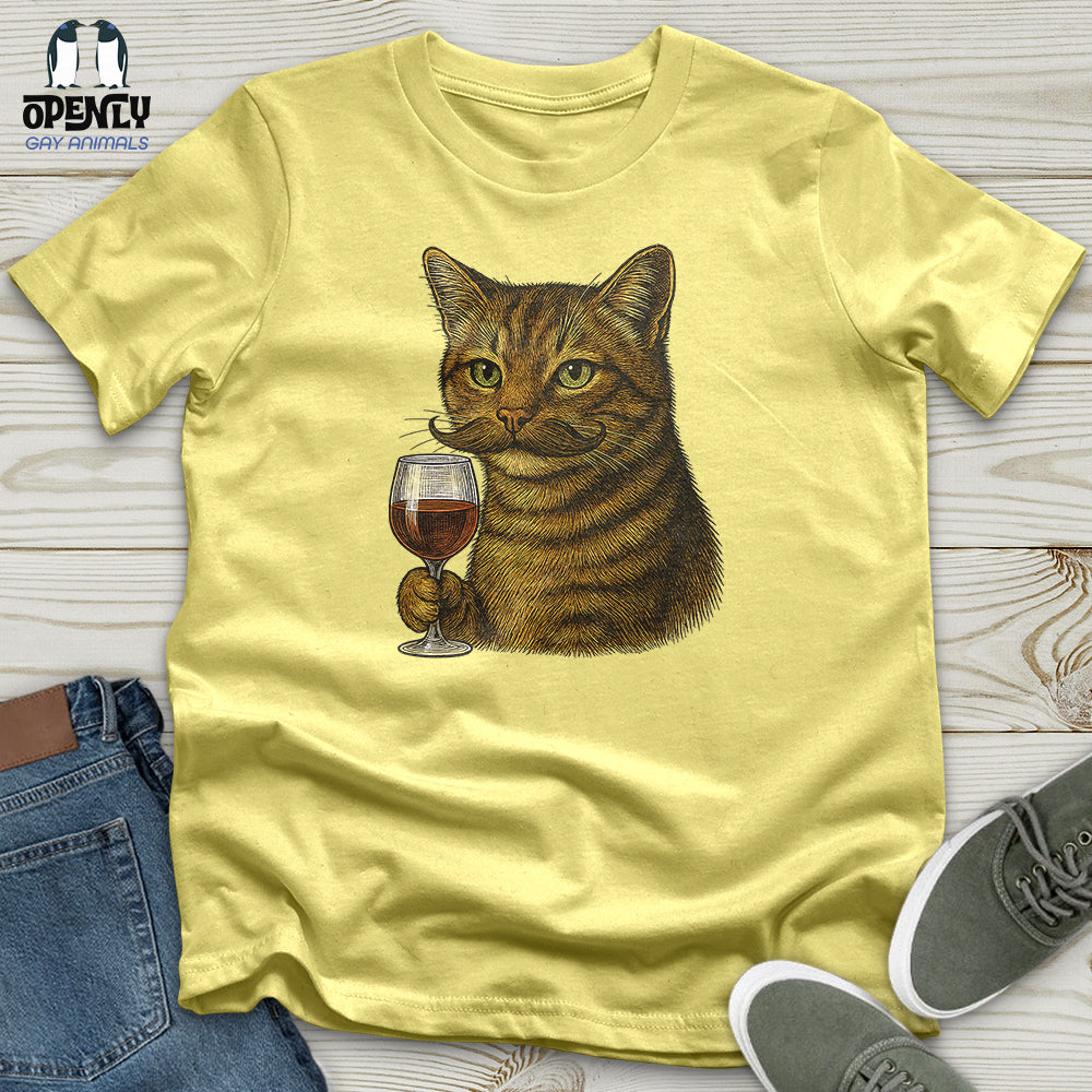 Cat With Wine Glass Unisex T Shirt Gift For Cat Lover