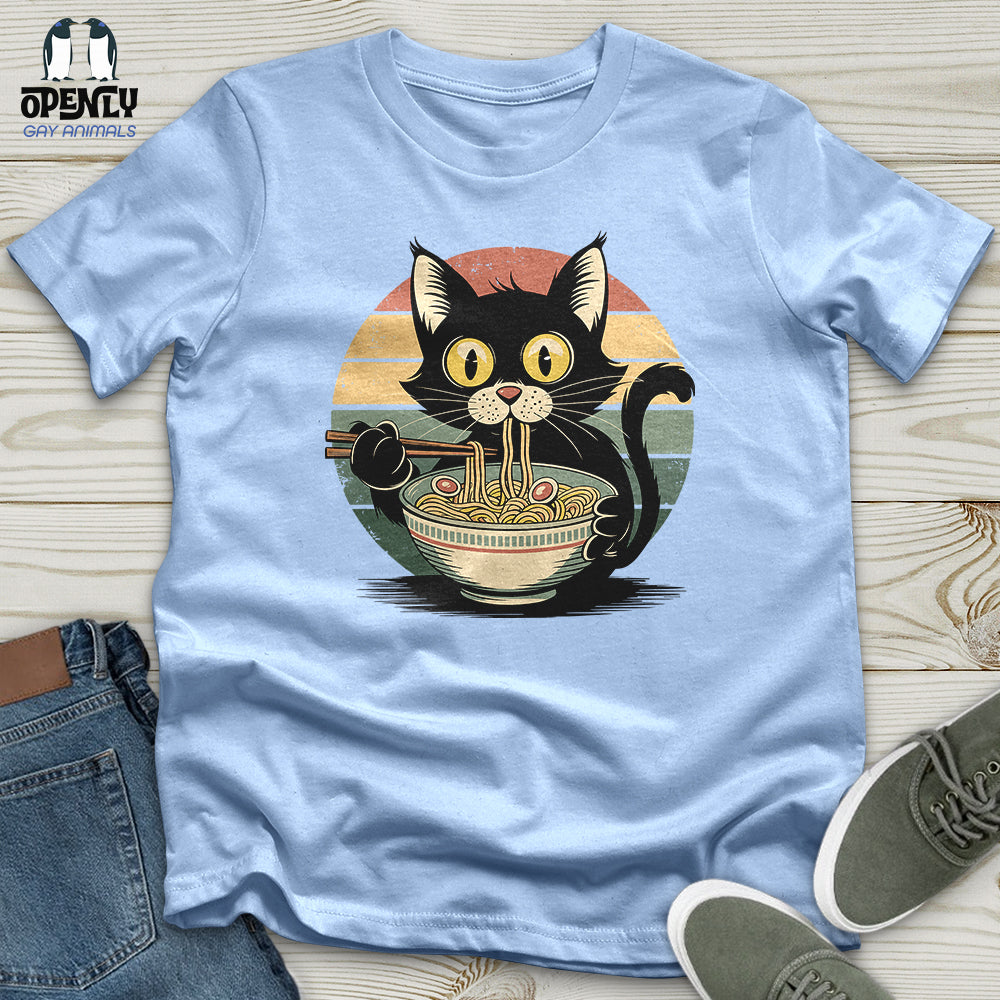 Cat With Ramen Softstyle Tee Gift For Cat Lover