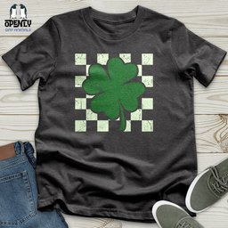 Checkered Shamerock Unisex T Shirt Gift For Animal Lover