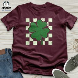 Checkered Shamerock Unisex T Shirt Gift For Animal Lover