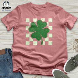 Checkered Shamerock Unisex T Shirt Gift For Animal Lover