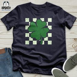 Checkered Shamerock Unisex T Shirt Gift For Animal Lover