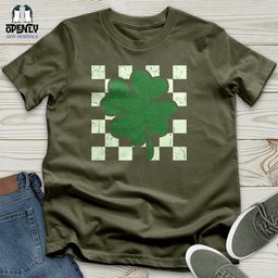 Checkered Shamerock Unisex T Shirt Gift For Animal Lover