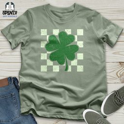 Checkered Shamerock Unisex T Shirt Gift For Animal Lover