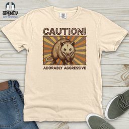 Caution Heavy Cotton Comfort Colors Tee Gift For Animal Lover