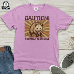 Caution Heavy Cotton Comfort Colors Tee Gift For Animal Lover