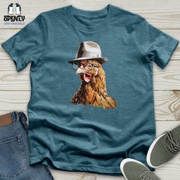 Chicken With Glasses And Fedora Unisex T Shirt Gift For Animal Lover