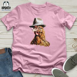 Chicken With Glasses And Fedora Unisex T Shirt Gift For Animal Lover
