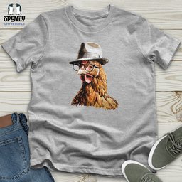 Chicken With Glasses And Fedora Unisex T Shirt Gift For Animal Lover