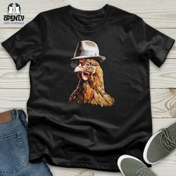 Chicken With Glasses And Fedora Unisex T Shirt Gift For Animal Lover
