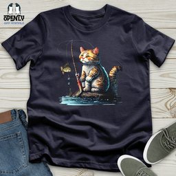 Cat Fishing Unisex T Shirt Gift For Cat Lover