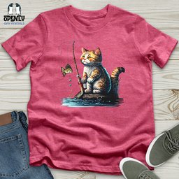 Cat Fishing Unisex T Shirt Gift For Cat Lover