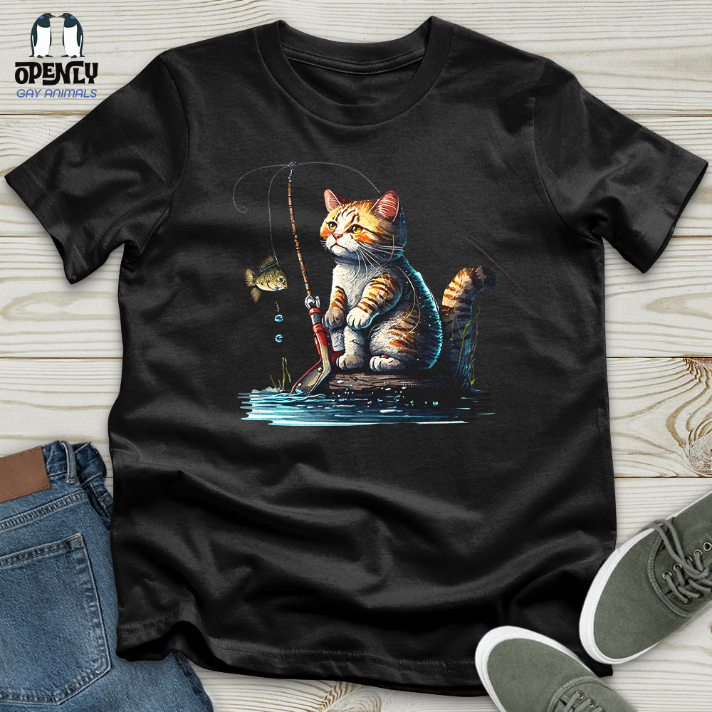 Cat Fishing Unisex T Shirt Gift For Cat Lover