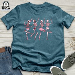 Dancing Pink Skeletons Unisex T Shirt Gift For Animal Lover