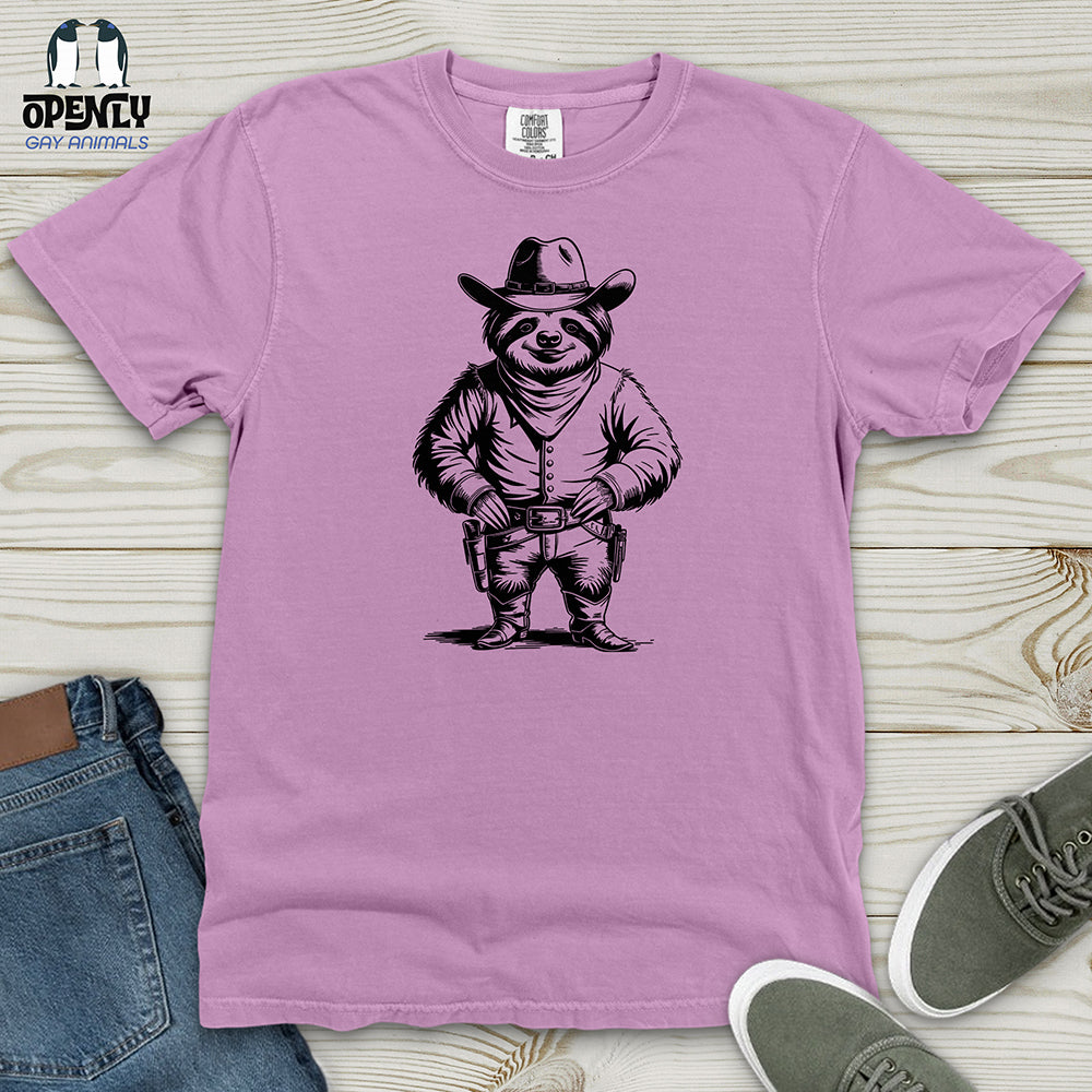 Cowboy Sloth Heavy Cotton Comfort Colors Tee Gift For Animal Lover