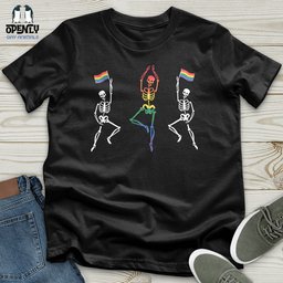 Dancing Skeletons Pride Unisex T Shirt Gift For Animal Lover