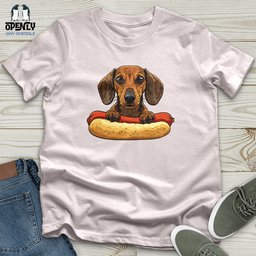 Dachshund Hotdog Hug Softstyle Tee Gift For Dog Lover