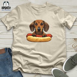 Dachshund Hotdog Hug Softstyle Tee Gift For Dog Lover