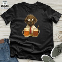 Comics Dog Drinking Beer Unisex T Shirt Gift For Dog Lover
