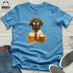 Comics Dog Drinking Beer Unisex T Shirt Gift For Dog Lover
