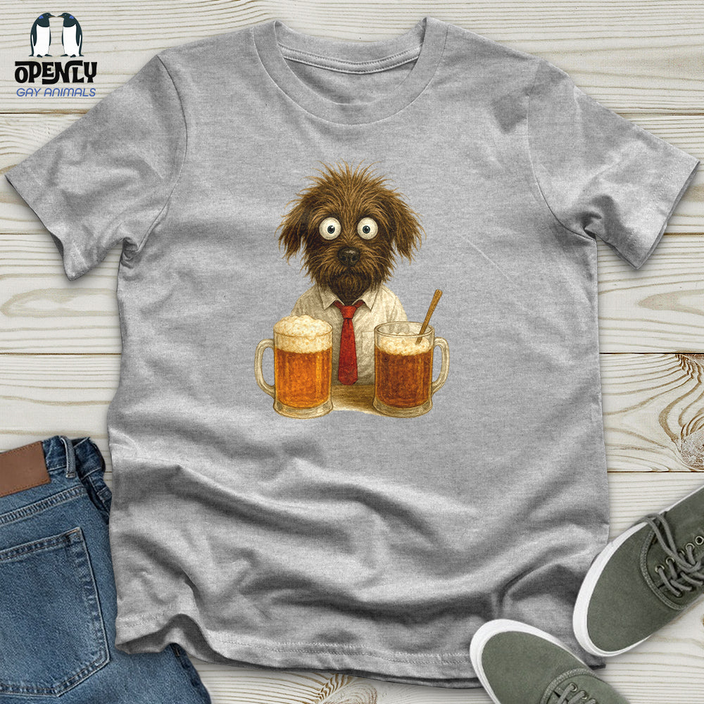 Comics Dog Drinking Beer Unisex T Shirt Gift For Dog Lover