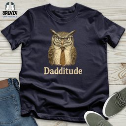 Dadditude Owl Unisex T Shirt Gift For Animal Lover
