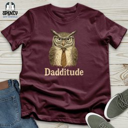 Dadditude Owl Unisex T Shirt Gift For Animal Lover