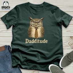 Dadditude Owl Unisex T Shirt Gift For Animal Lover