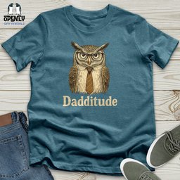 Dadditude Owl Unisex T Shirt Gift For Animal Lover