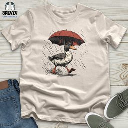 Duck Running Holding Umbrella Unisex T Shirt Gift For Duck Lover