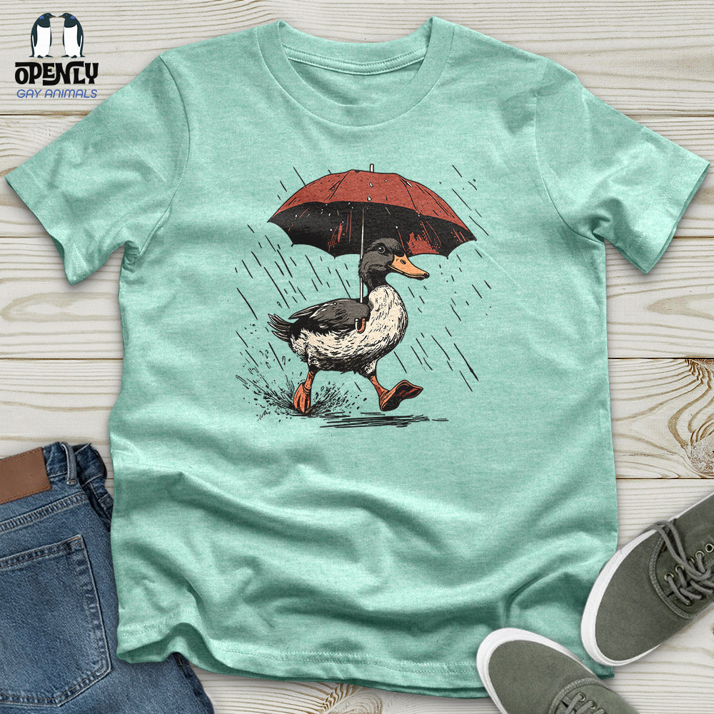 Duck Running Holding Umbrella Unisex T Shirt Gift For Duck Lover