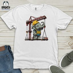 Elephant Construction Crew Heavy Cotton Comfort Colors Tee Gift For Animal Lover