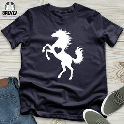 Flat Heart Horse Silhouette Unisex T Shirt Gift For Horse Lover