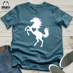 Flat Heart Horse Silhouette Unisex T Shirt Gift For Horse Lover