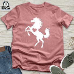 Flat Heart Horse Silhouette Unisex T Shirt Gift For Horse Lover