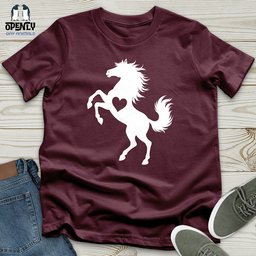 Flat Heart Horse Silhouette Unisex T Shirt Gift For Horse Lover
