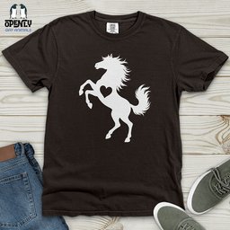 Flat Heart Horse Silhouette Heavy Cotton Comfort Colors Tee Gift For Horse Lover