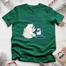 Fishing You A Beary Christmas Unisex T Shirt Gift For Animal Lover