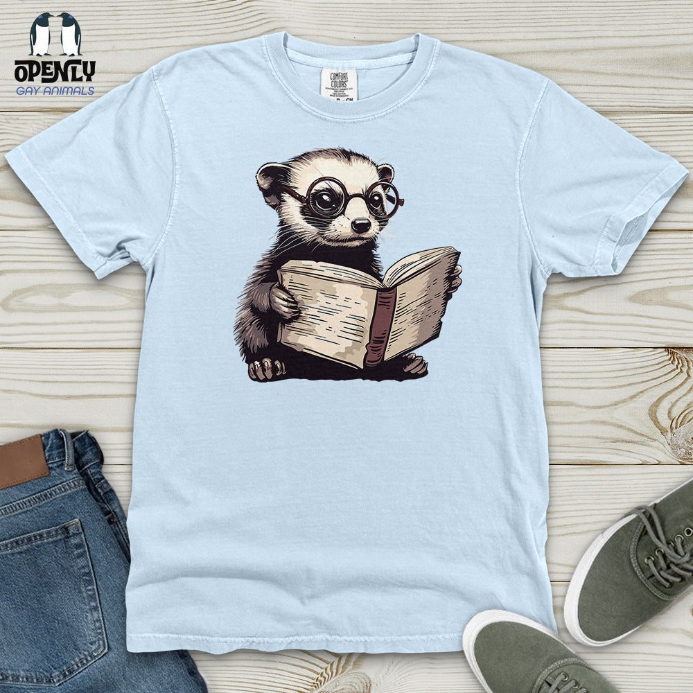 Ferret Reader Heavy Cotton Comfort Colors Tee Gift For Animal Lover