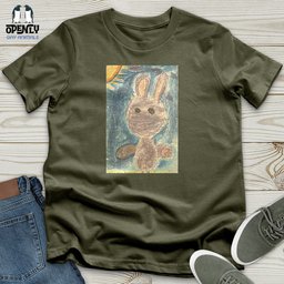 Glitch Bunny Faded Unisex T Shirt Gift For Animal Lover