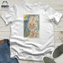 Glitch Bunny Faded Unisex T Shirt Gift For Animal Lover