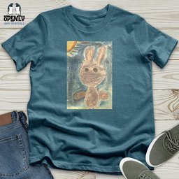 Glitch Bunny Faded Unisex T Shirt Gift For Animal Lover