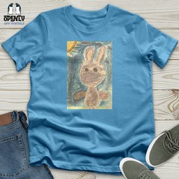 Glitch Bunny Faded Unisex T Shirt Gift For Animal Lover